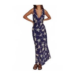 NEW ONE & ONLY sea print maxi dress in blue